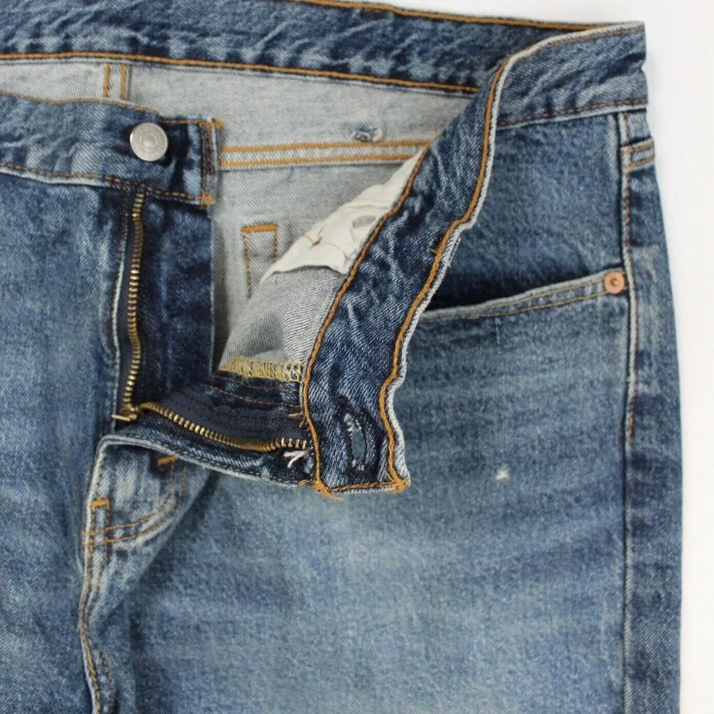 Levi's Mens' 511 Slim Fit Distressed Jeans Size 38 x 30 Medium Wash Blue